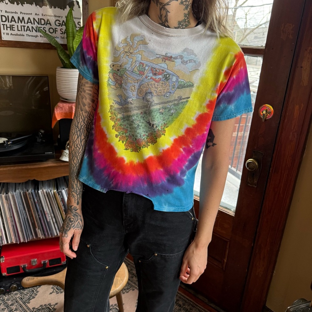 Vintage Distressed Grateful Dead 1994 Spring Tour Two Sided Tie Dye ~ Size Small - Picture 4 of 8